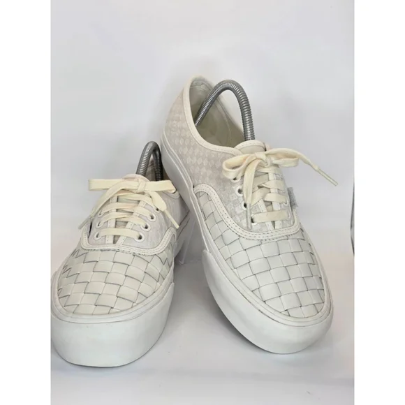 Vans Platform Woven Blanc De Blanc Checkerboard Unisex Sneakers 8M/9.5W - Picture 2 of 7